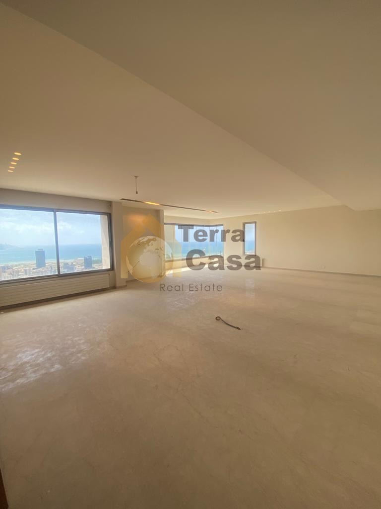 rabieh brand new luxurious apartment sea view for rent .