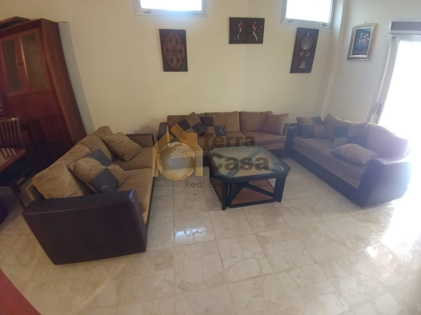 fully furnished apartment in ballouneh for sale with terrace prime location